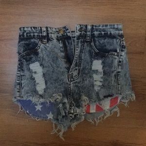 High Waist Jean Shorts